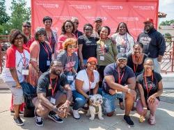 Black alumni and friends gather at the Black Alumni Barbecue.