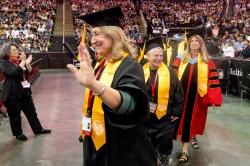 Reunion members at graduate procession