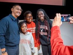 Josh poses with fans at Homecoming